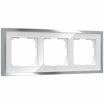 Werkel W0032850  Рамка на 3 поста Baguette (белый серебро)