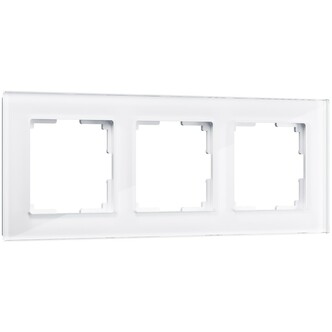 Werkel W0031101  Рамка на 3 поста Favorit (белый,стекло)