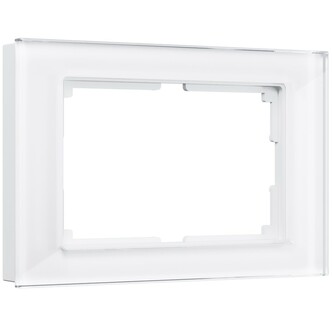 Werkel W0081101  Рамка для двойной розетки Favorit (белый,стекло)