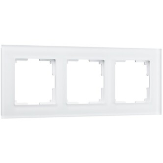 Werkel W0031105  Рамка на 3 поста Favorit (белый матовый,стекло)