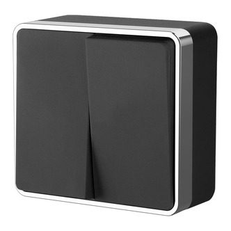 Werkel W5020035  Выключатель двухклавишный Gallant (черный хром)