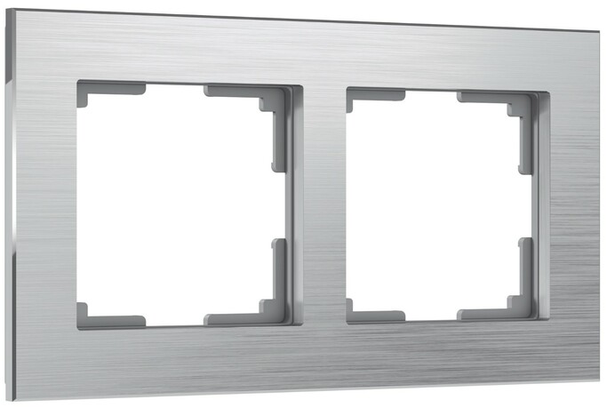 Werkel W0021706  Рамка на 2 поста Aluminium (алюминий)
