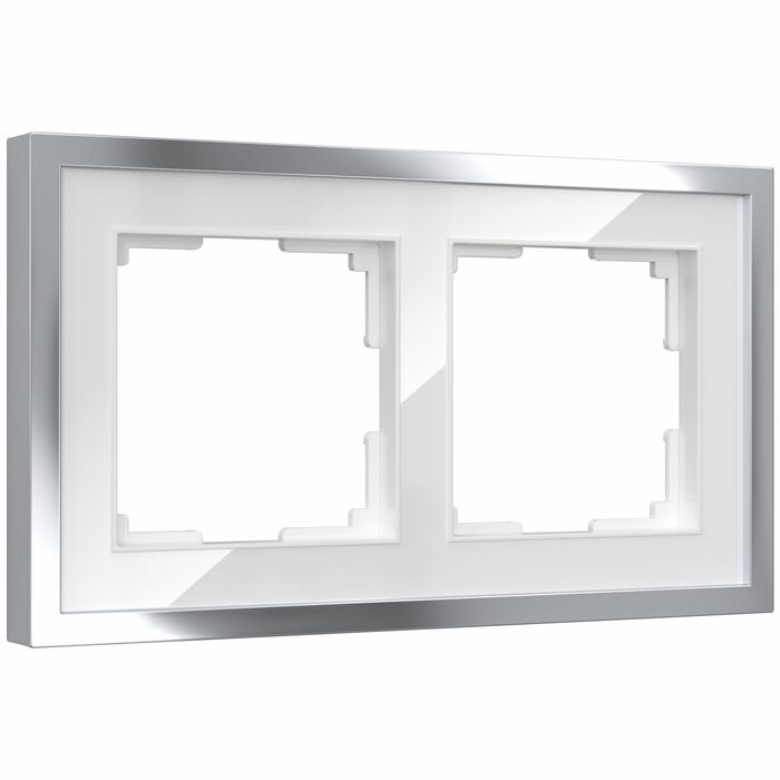 Werkel W0022850  Рамка на 2 поста Baguette (белый серебро)