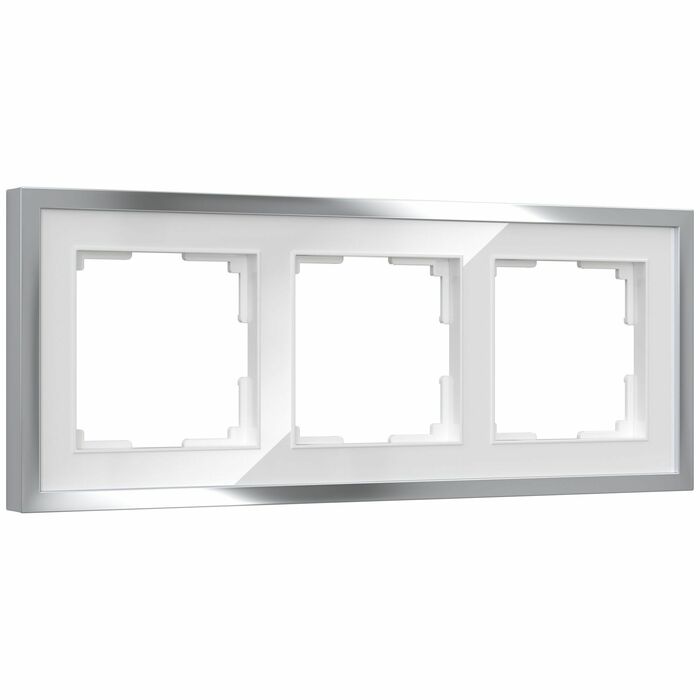 Werkel W0032850  Рамка на 3 поста Baguette (белый серебро)