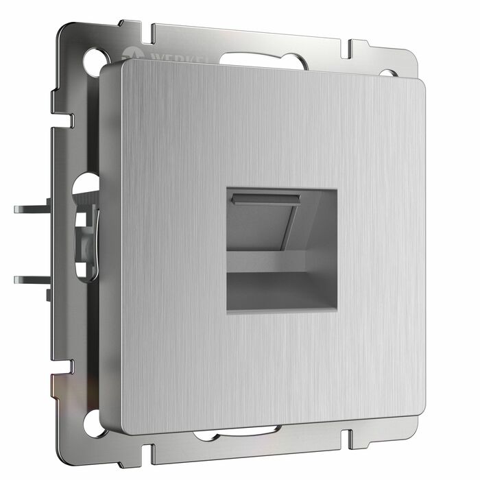 Werkel W1181009  Розетка Ethernet RJ-45 (cеребряный рифленый)