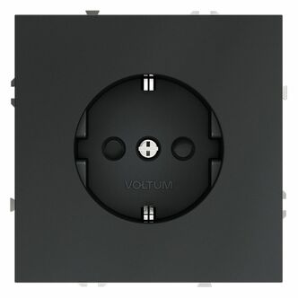 Розетка встраиваемая VOLTUM S70 с заземлением и защитными шторками, 16А, (графит) VLS040207