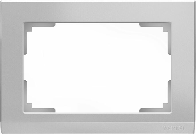 Werkel WL04-Frame-01-DBL   Рамка для двойной розетки (серебряный)