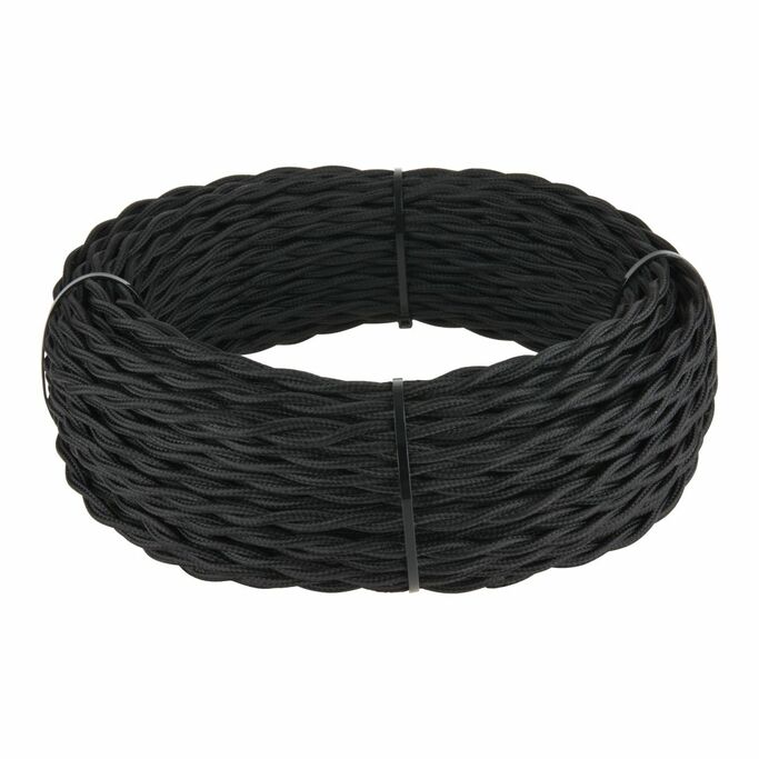 Werkel Ретро кабель витой  2х1,5 (черный) 50 м - Цена указана за 1 м.