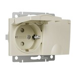 Werkel W1172203  Розетка двойная влагозащ. с зазем. с защит. крышками и шторками (слоновая кость)