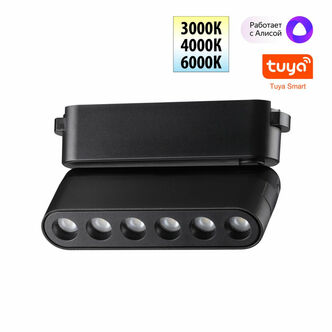 NOVOTECH 359464 SHINO NT24 000 черный Трековый смарт-светильник для низковольтного шинопровода с дву