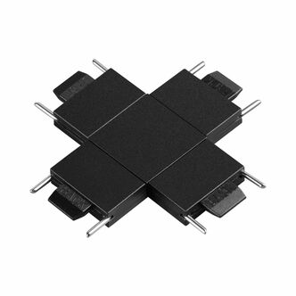 NOVOTECH 135270 SHINO NT24 черный Соединитель с токопроводом &amp;quot X&amp;quot  для низковольтного шинопр