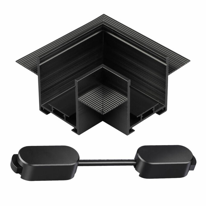 NOVOTECH 135274 SHINO NT24 000 черный Соединитель угловой &amp;quot L&amp;quot  для шинопровода встраиваемог