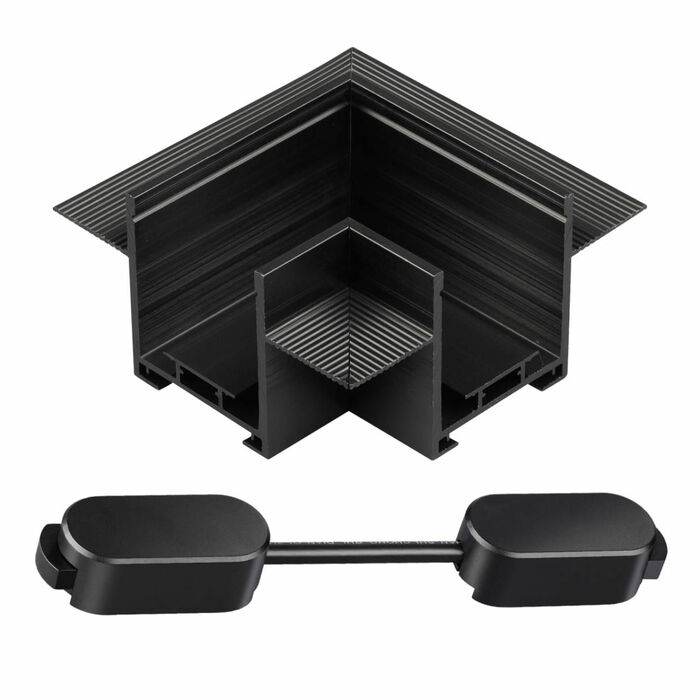 NOVOTECH 135274 SHINO NT24 000 черный Соединитель угловой &amp;quot L&amp;quot  для шинопровода встраиваемог