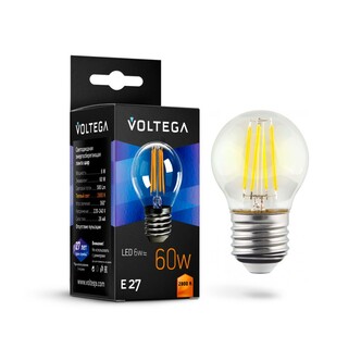 Лампочка Globe E27 6W 2800K 7023 VG10-G1E27warm6W-F