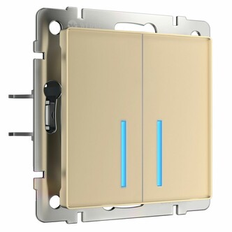 Werkel W4520011  Сенсорный выключатель двухклавишный с подсветкой 1000 Вт (шампань)