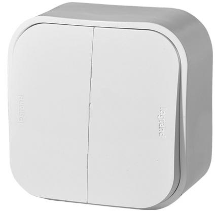 LEGRAND Выключатель 2 кл о п Quteo 10А белый (782202) (20)