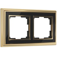 Werkel WL17-Frame-02  Рамка на 2 поста (золото черный)