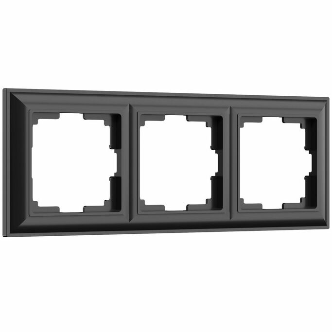 Werkel WL14-Frame-03  Рамка на 3 поста (черный матовый)