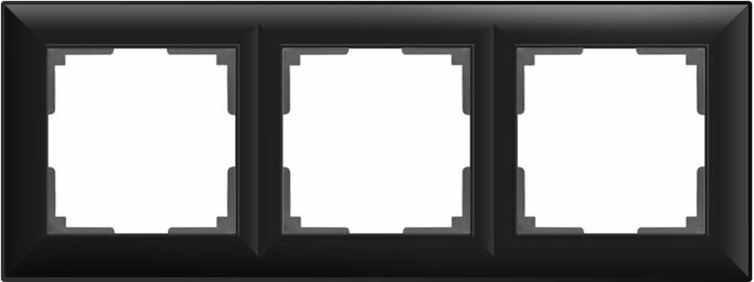 Werkel WL14-Frame-03  Рамка на 3 поста (черный матовый)
