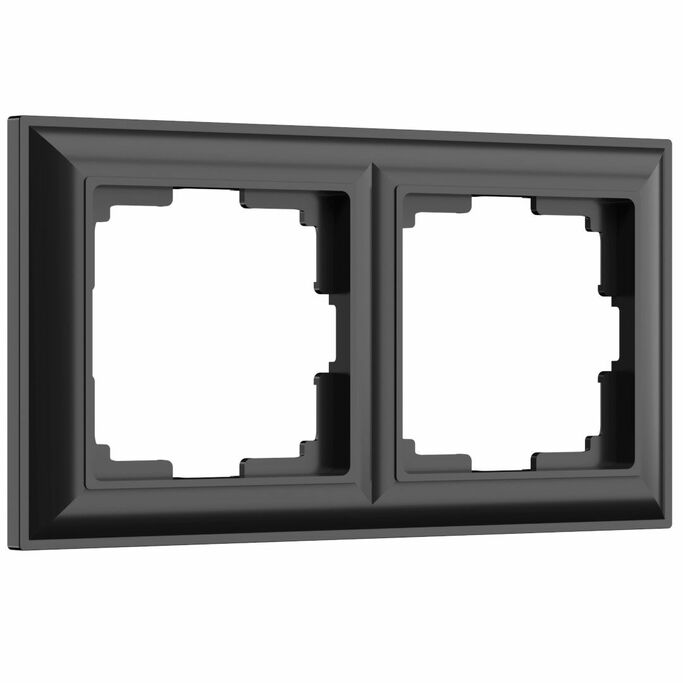 Werkel WL14-Frame-02  Рамка на 2 поста (черный матовый)