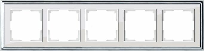 Werkel WL17-Frame-05  Рамка на 5 постов (хром белый)