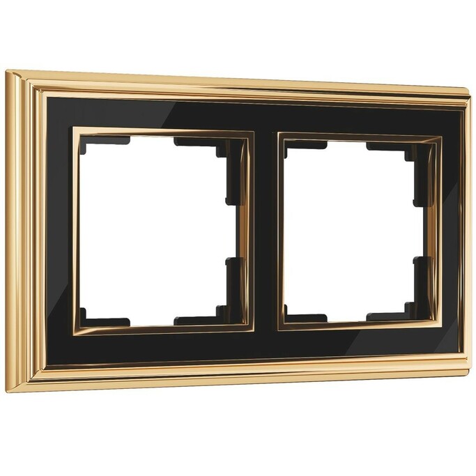 Werkel WL17-Frame-02  Рамка на 2 поста (золото черный)