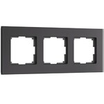 Werkel W0033108  Рамка на 3 поста Senso (черный, стекло soft-touch)