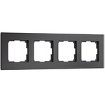 Werkel W0043108  Рамка на 4 поста Senso (черный, стекло soft-touch)