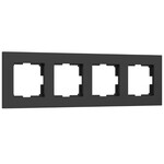 Werkel W0042908  Рамка на 4 поста Slab (черный матовый)