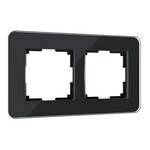 Werkel W0022448  Рамка на 2 поста Elite (черный, стекло)