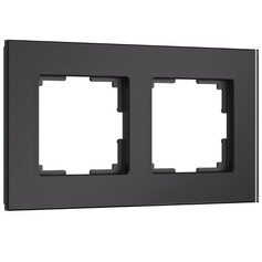 Werkel W0023108  Рамка на 2 поста Senso (черный, стекло soft-touch)