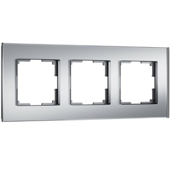 Werkel W0033106  Рамка на 3 поста Senso (серебряный, стекло soft-touch)