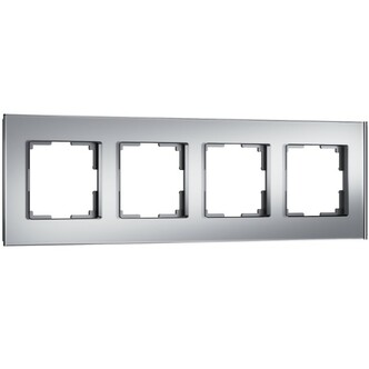 Werkel W0043106  Рамка на 4 поста Senso (серебряный, стекло soft-touch)