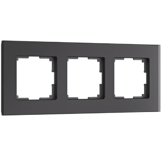 Werkel W0033108  Рамка на 3 поста Senso (черный, стекло soft-touch)
