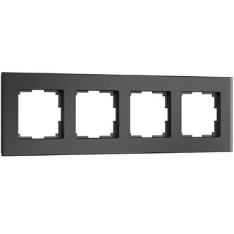 Werkel W0043108  Рамка на 4 поста Senso (черный, стекло soft-touch)