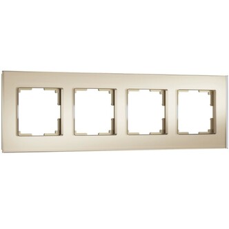 Werkel W0043111  Рамка на 4 поста Senso (шампань, стекло soft-touch)