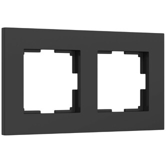 Werkel W0022908  Рамка на 2 поста Slab (черный матовый)
