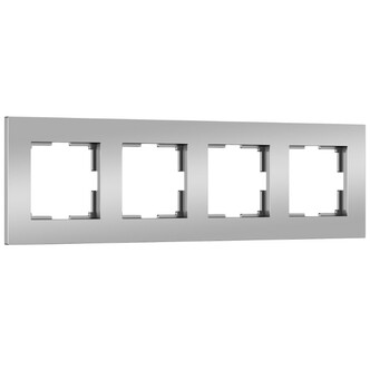 Werkel W0042965  Рамка на 4 поста Slab (серебро матовый)