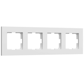 Werkel W0042961  Рамка на 4 поста Slab (белый матовый)