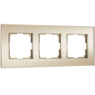 Werkel W0033111  Рамка на 3 поста Senso (шампань, стекло soft-touch)