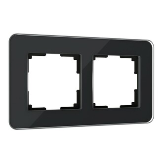 Werkel W0022448  Рамка на 2 поста Elite (черный, стекло)