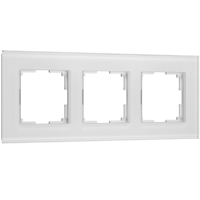 Werkel W0033101  Рамка на 3 поста Senso (белый, стекло soft-touch)