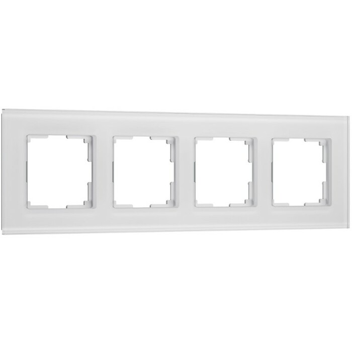 Werkel W0043101  Рамка на 4 поста Senso (белый, стекло soft-touch)