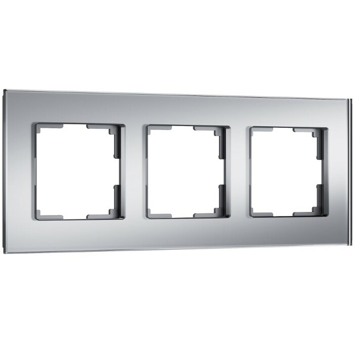 Werkel W0033106  Рамка на 3 поста Senso (серебряный, стекло soft-touch)