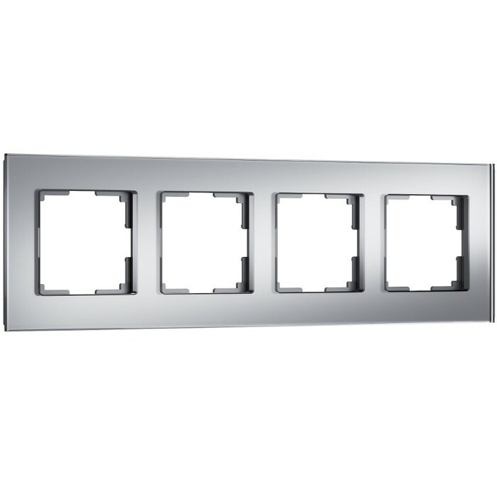 Werkel W0043106  Рамка на 4 поста Senso (серебряный, стекло soft-touch)