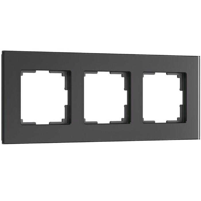 Werkel W0033108  Рамка на 3 поста Senso (черный, стекло soft-touch)