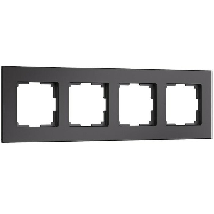 Werkel W0043108  Рамка на 4 поста Senso (черный, стекло soft-touch)