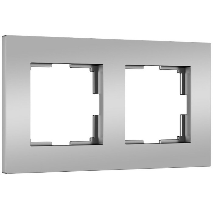 Werkel W0022965  Рамка на 2 поста Slab (серебро матовый)