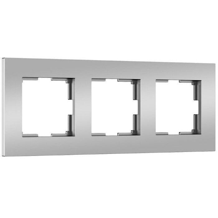 Werkel W0032965  Рамка на 3 поста Slab (серебро матовый)