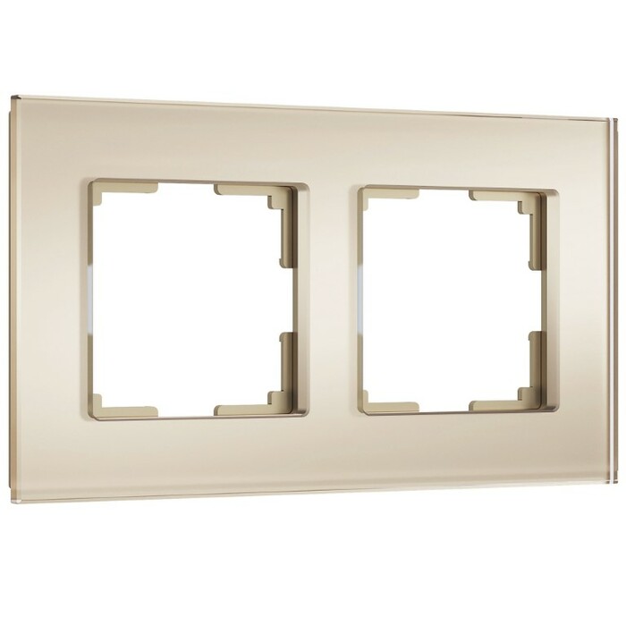 Werkel W0023111  Рамка на 2 поста Senso (шампань, стекло soft-touch)